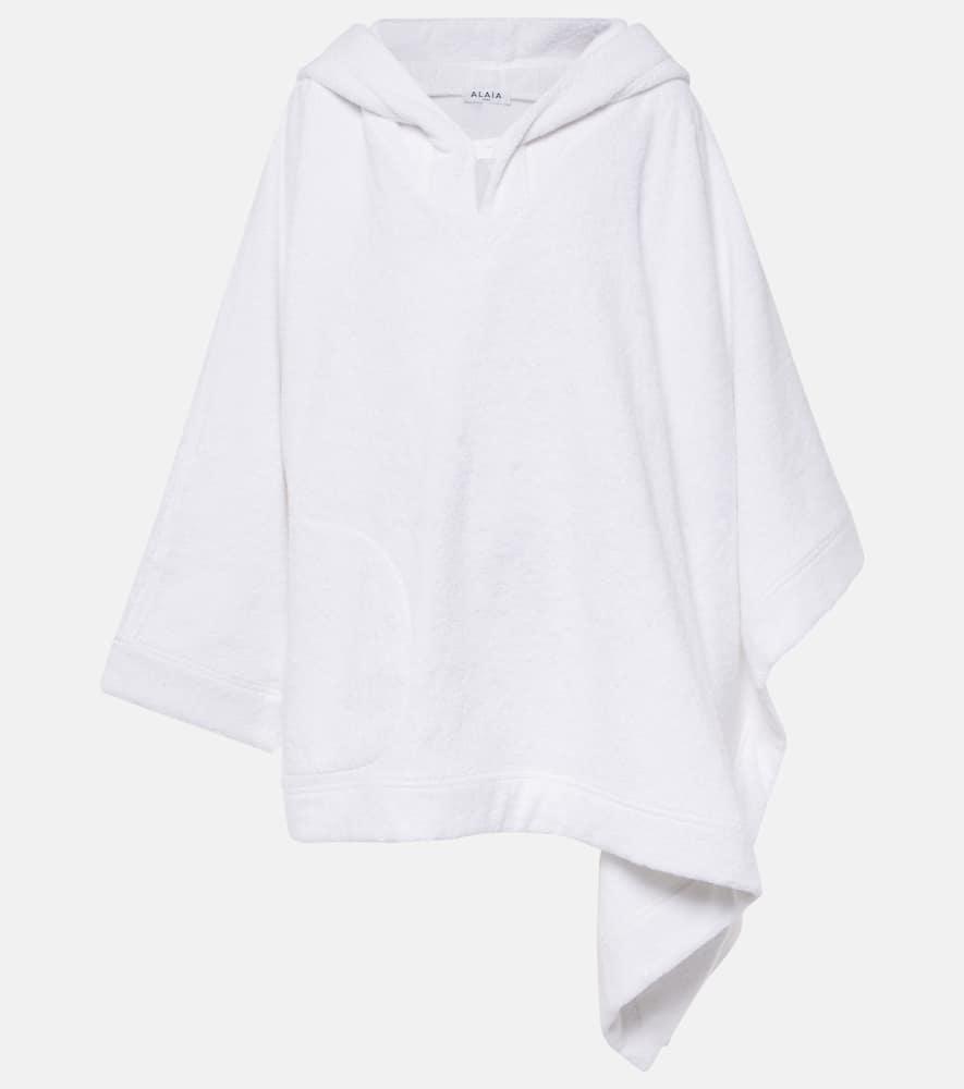 alaïa cropped cotton terry hoodie
