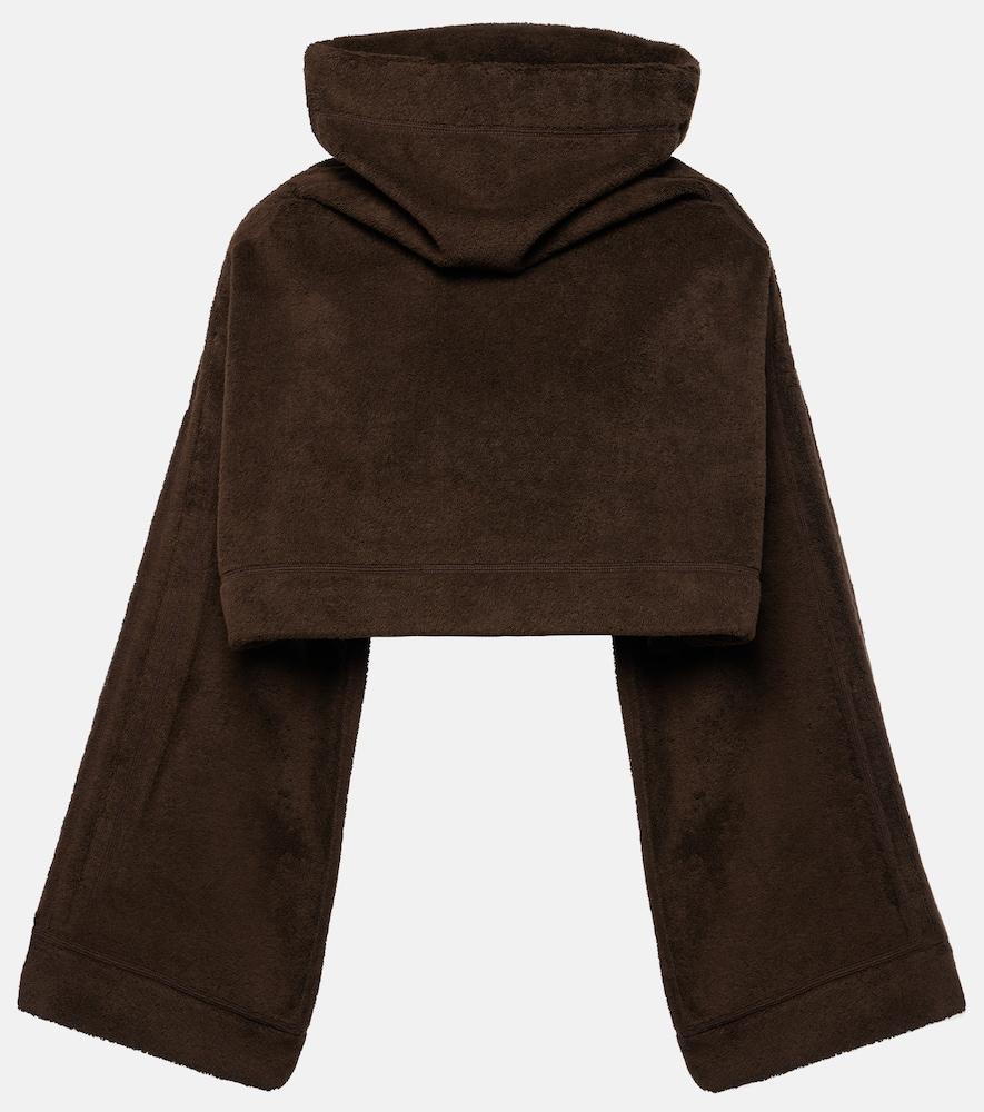 alaïa cropped cotton terry hoodie