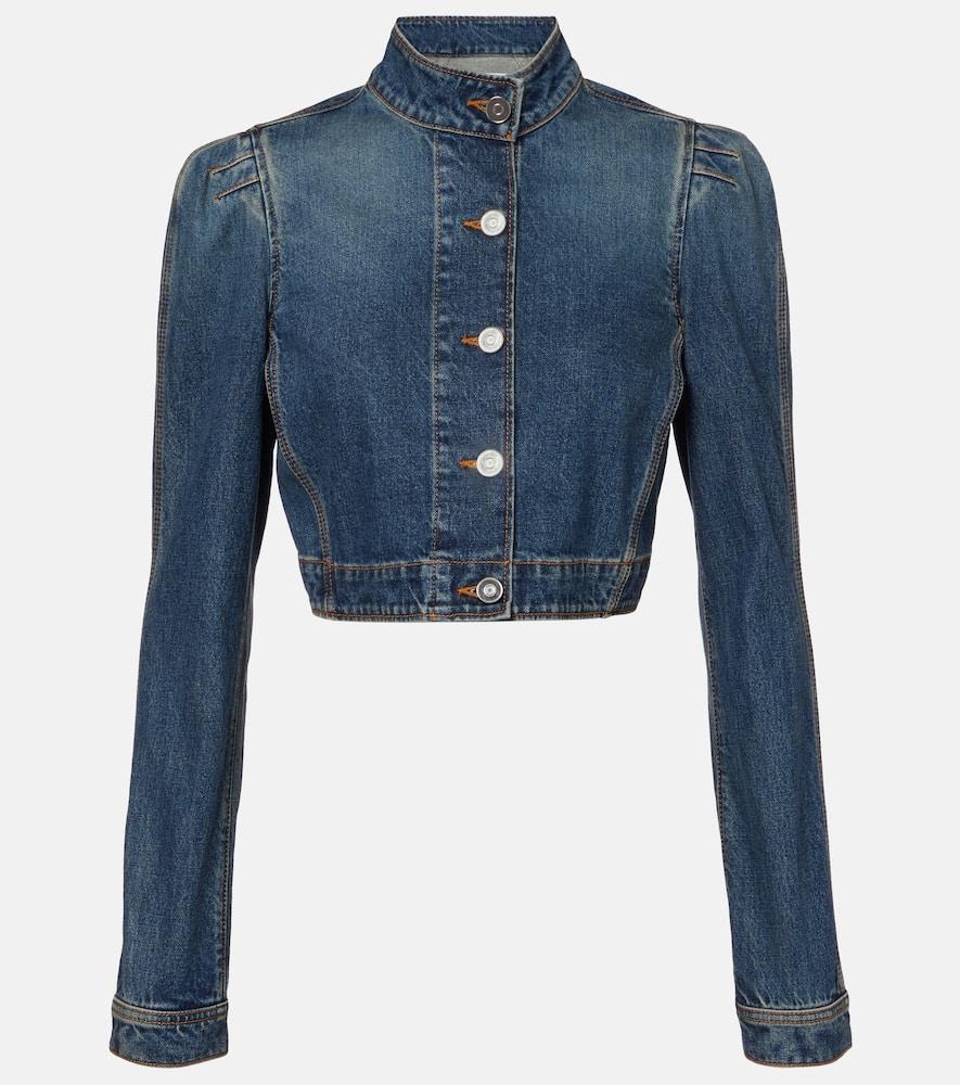 alaïa cropped denim jacket