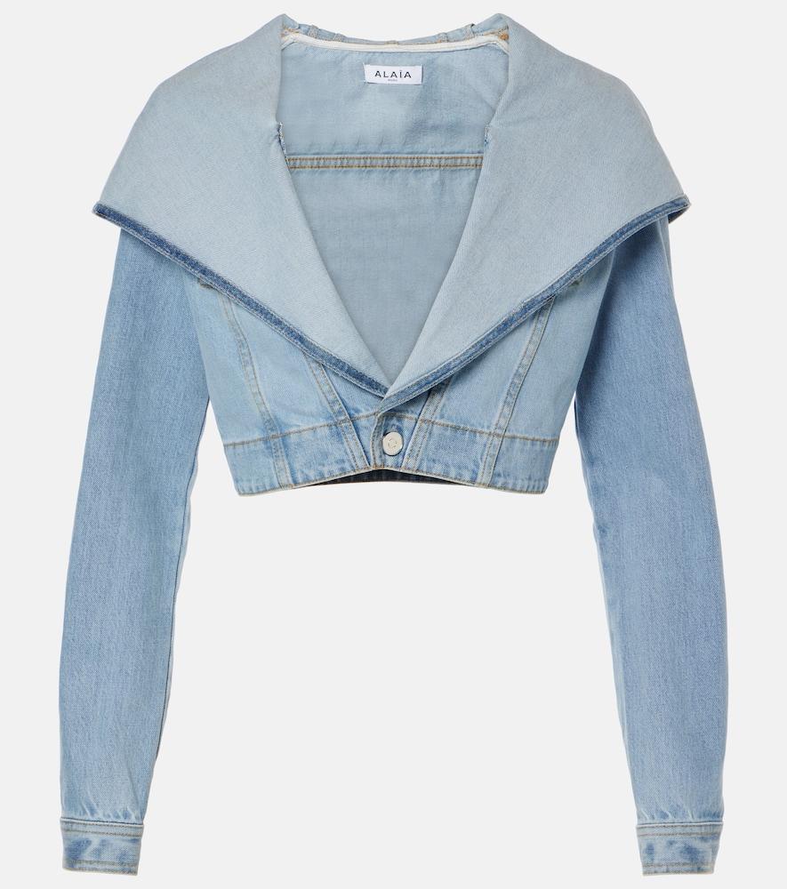 alaïa cropped denim jacket