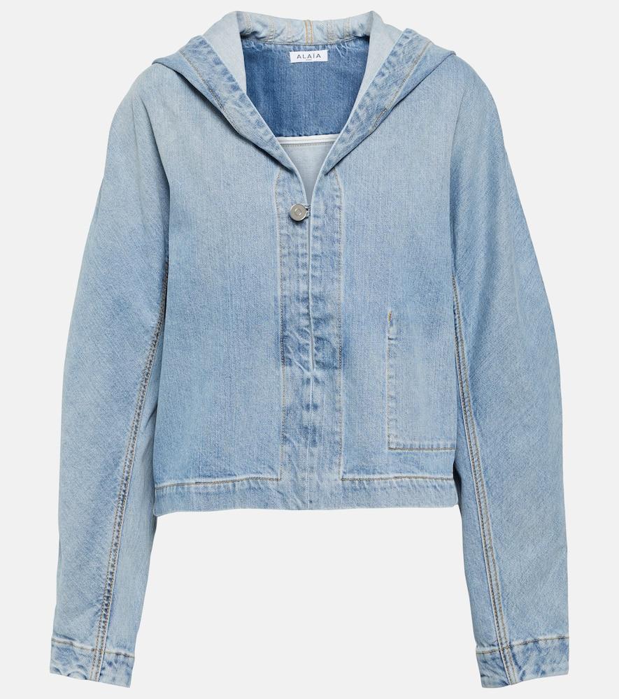 alaïa cropped denim jacket
