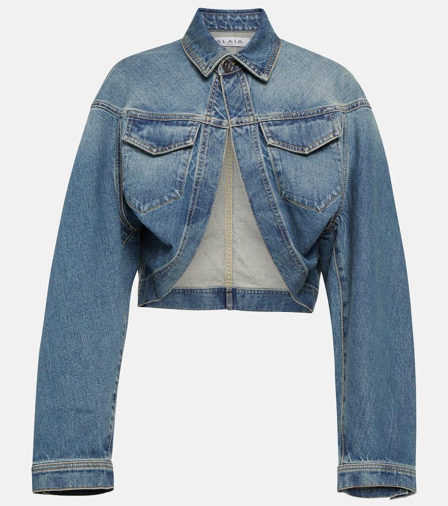 alaïa cropped denim jacket