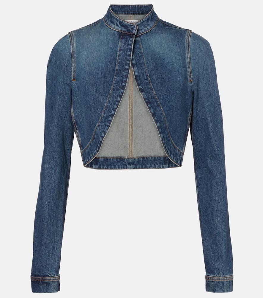 alaïa cropped denim jacket