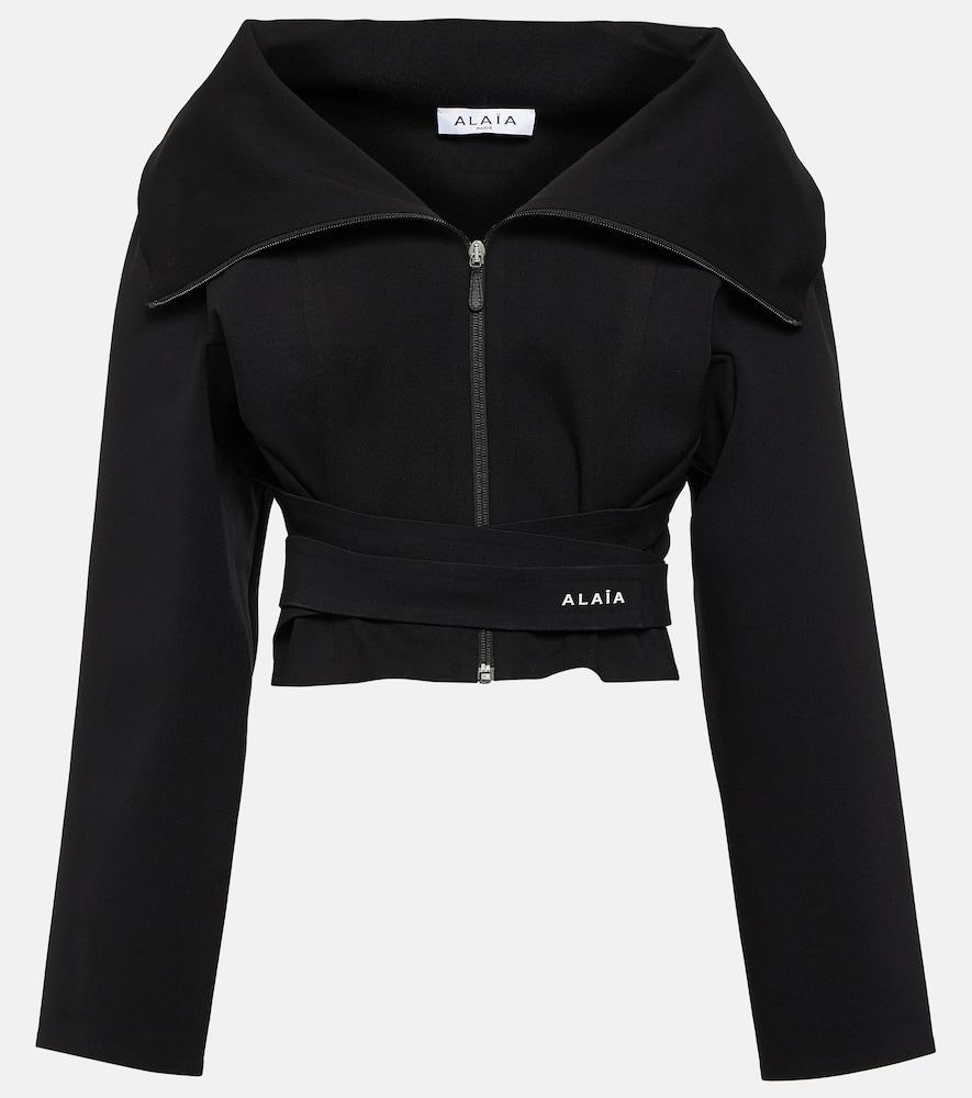 alaïa cropped jersey jacket