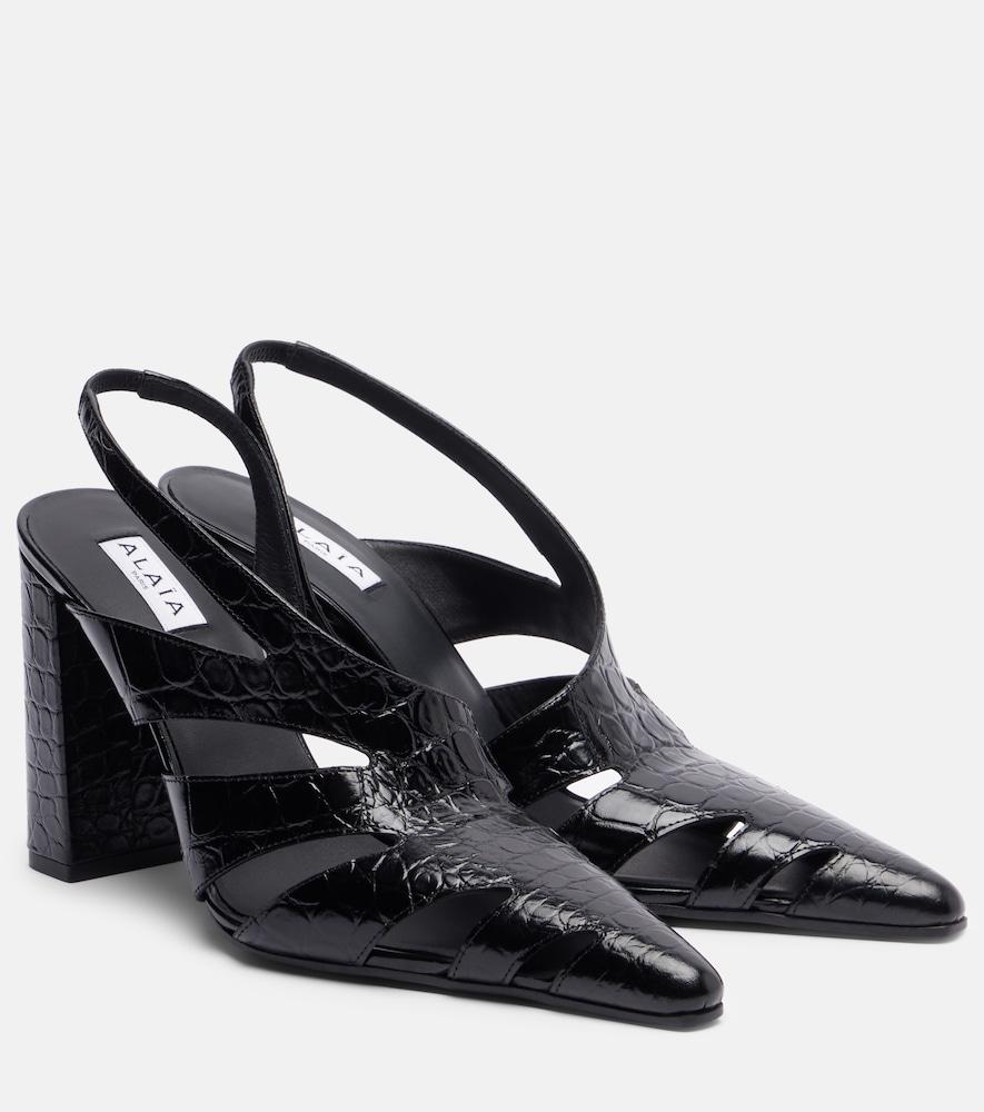 alaïa cut out leather slingback pumps