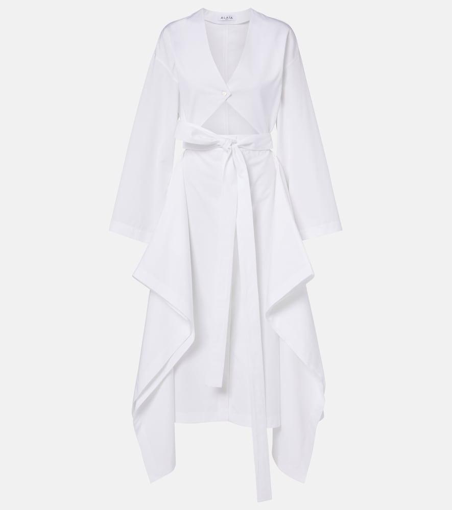 alaïa cutout cotton poplin midi dress