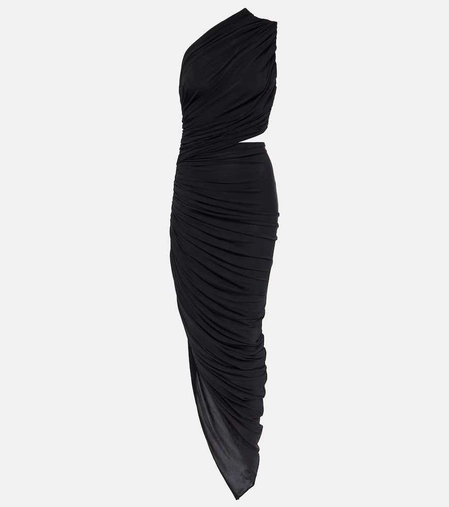 alaïa cutout ruched jersey midi dress