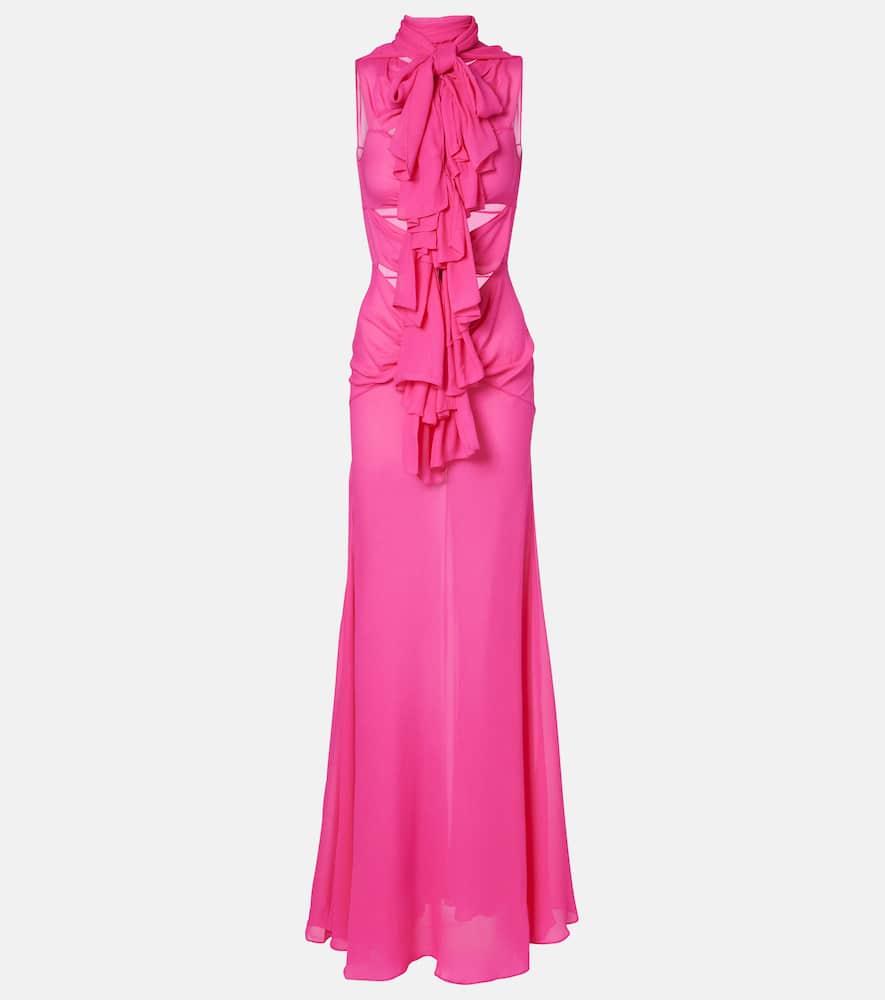 alaïa cutout ruffled jersey gown