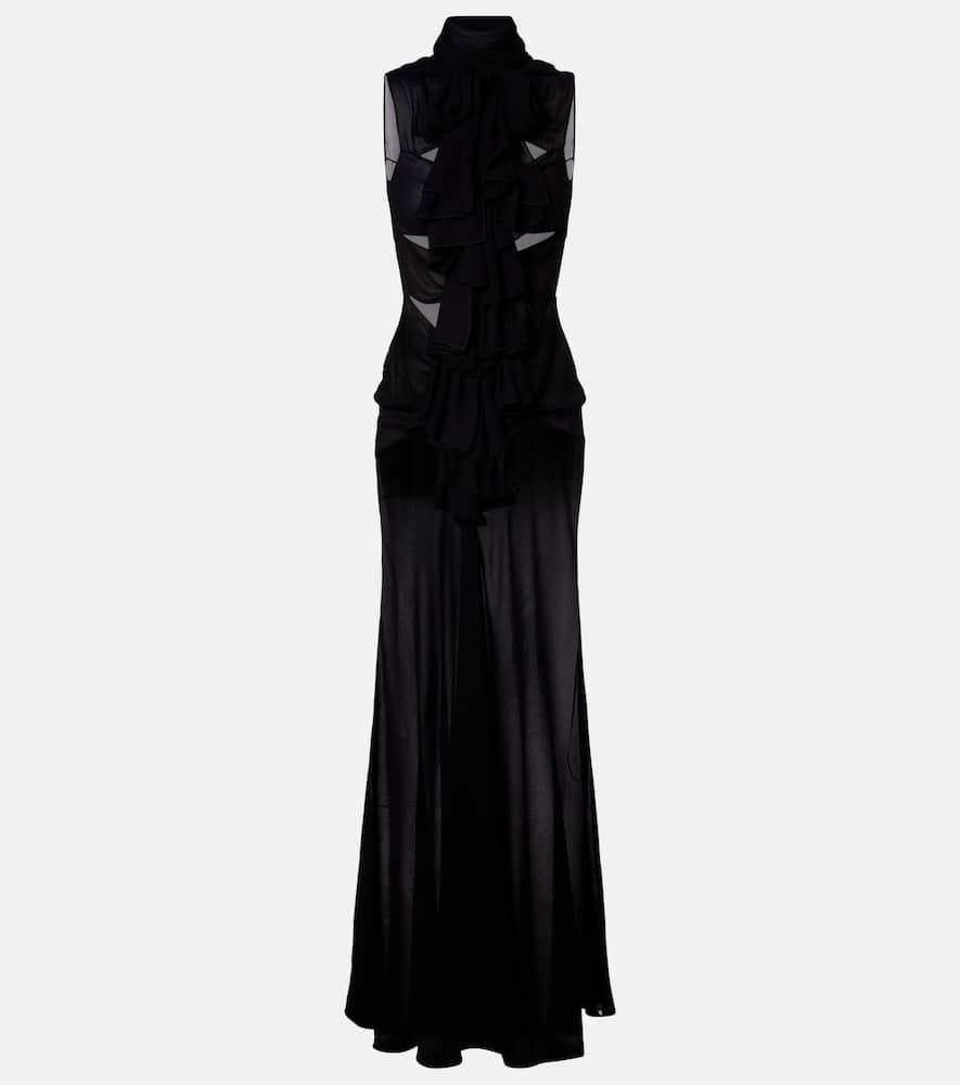alaïa cutout ruffled jersey gown