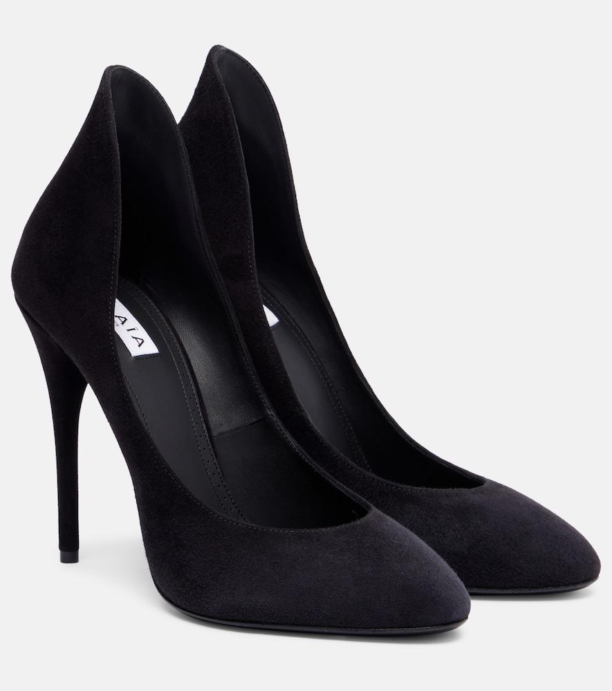 alaïa decolette 110 suede pumps