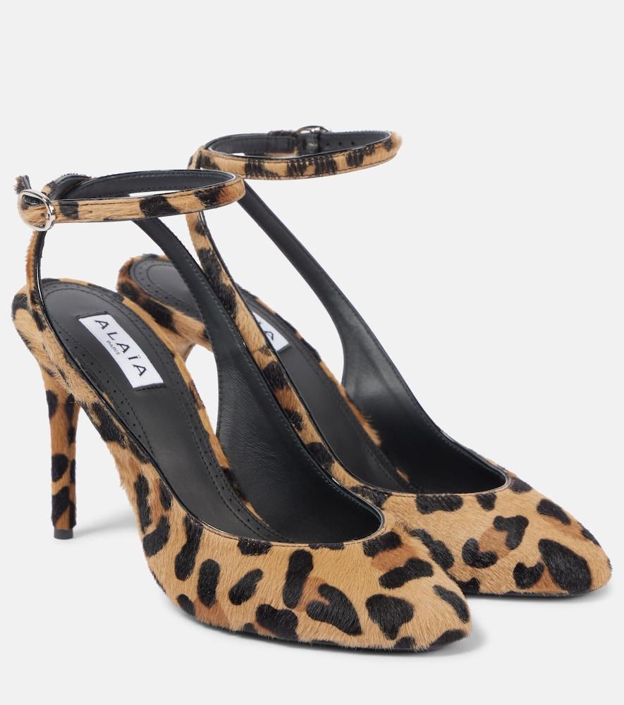 alaïa decollete 90 calf hair slingback pumps
