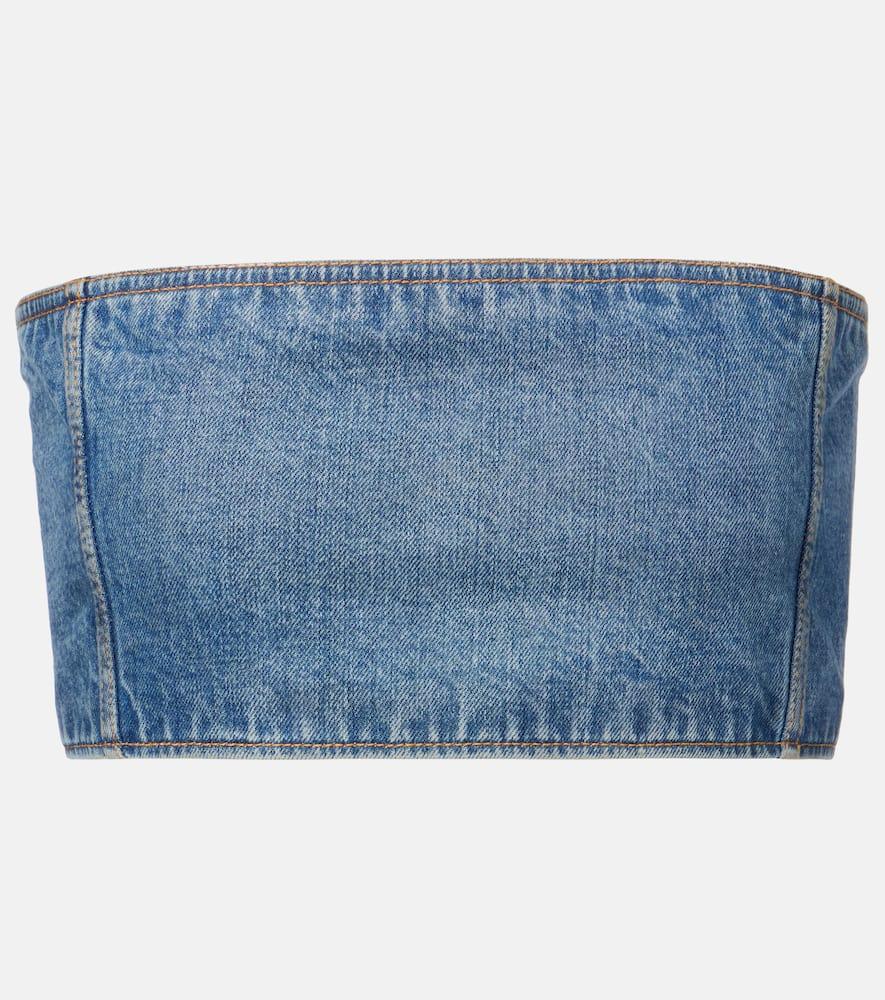 alaïa denim crop top