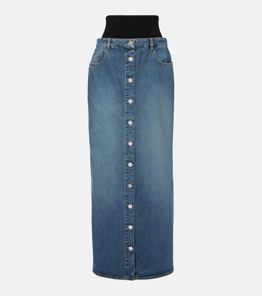 alaïa denim maxi skirt