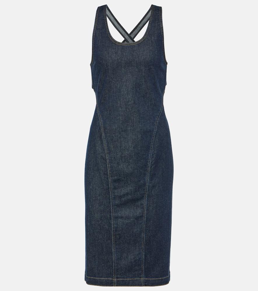 alaïa denim midi dress