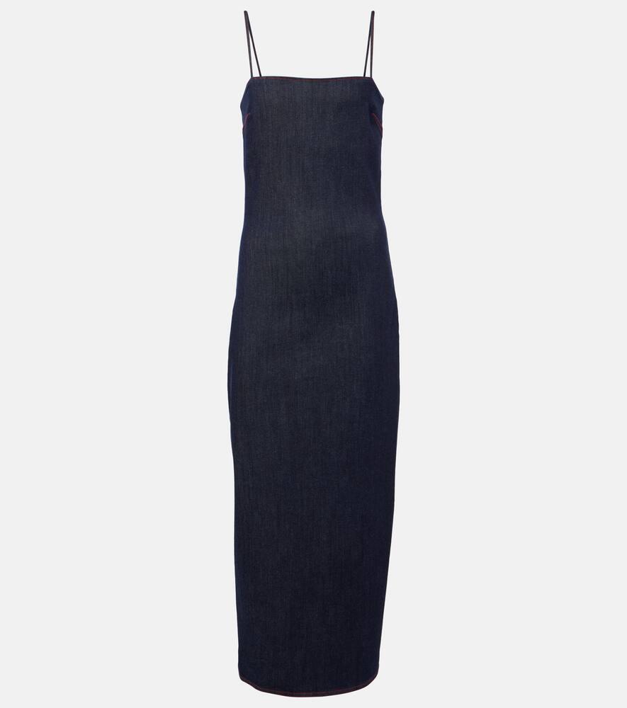alaïa denim midi dress