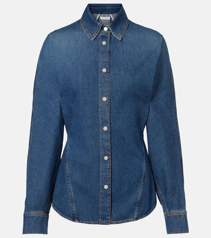 alaïa denim shirt