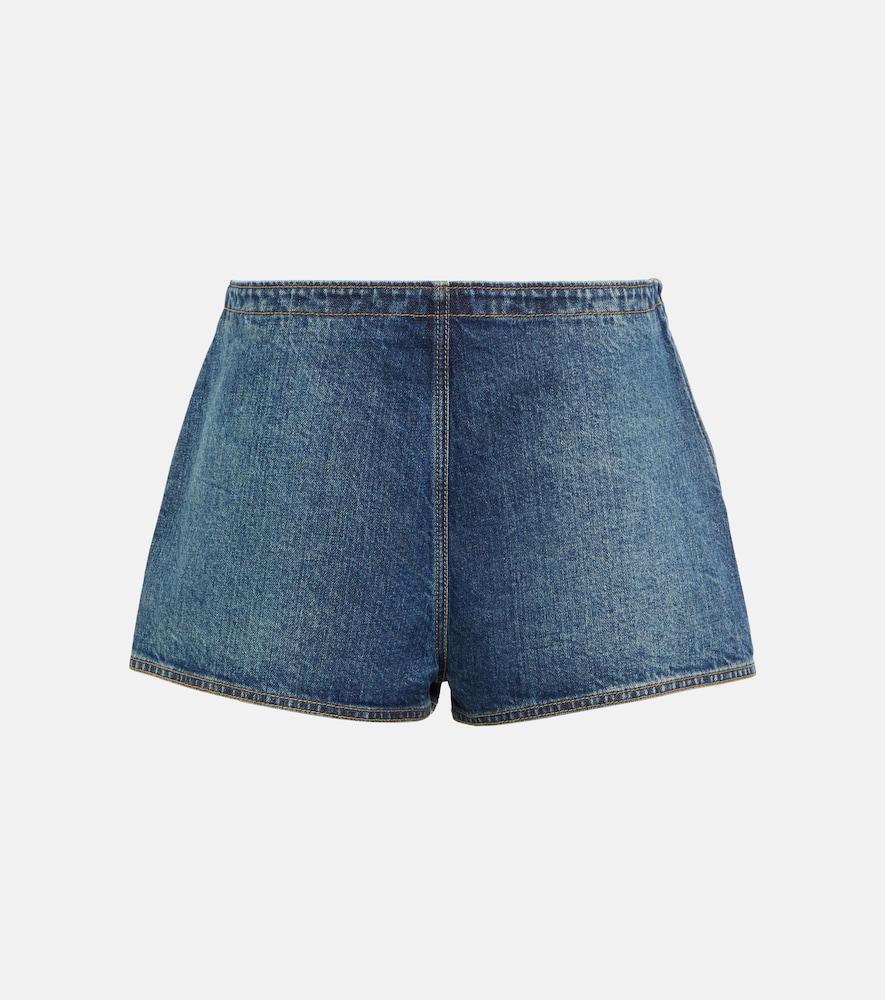 alaïa denim shorts