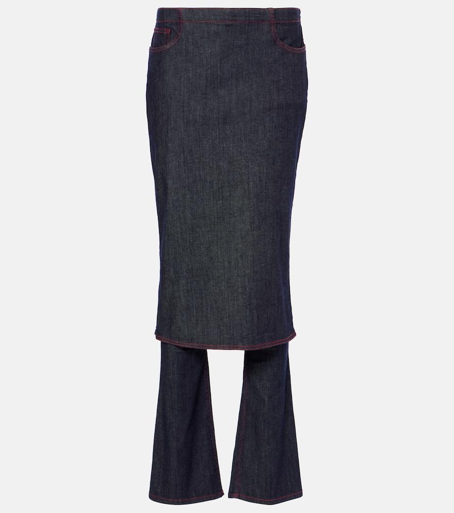 alaïa denim skirt pants