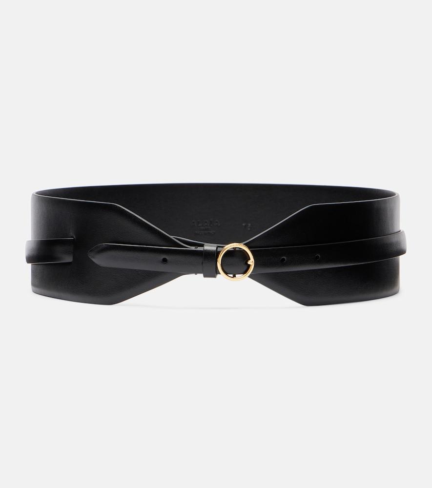 alaïa double large leather belt