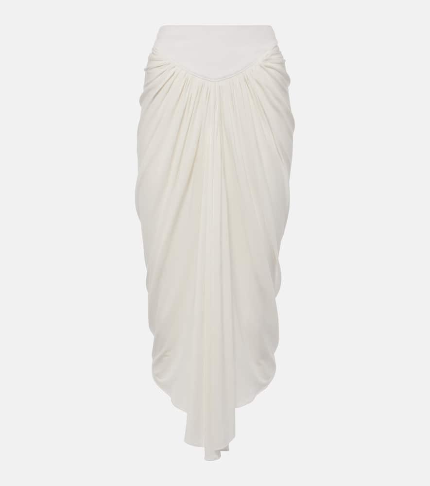 alaïa draped asymmetric midi skirt