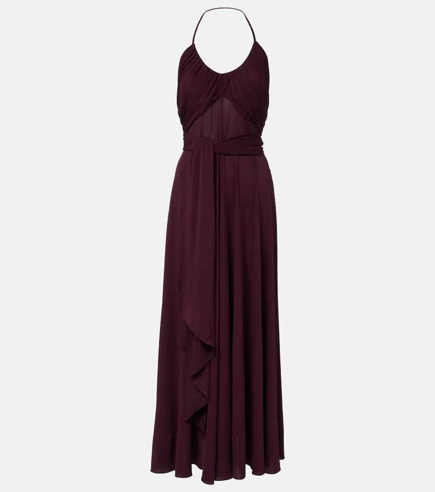 alaïa draped halterneck jersey maxi dress