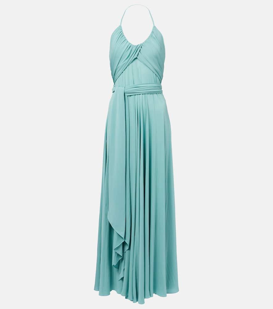 alaïa draped halterneck jersey maxi dress
