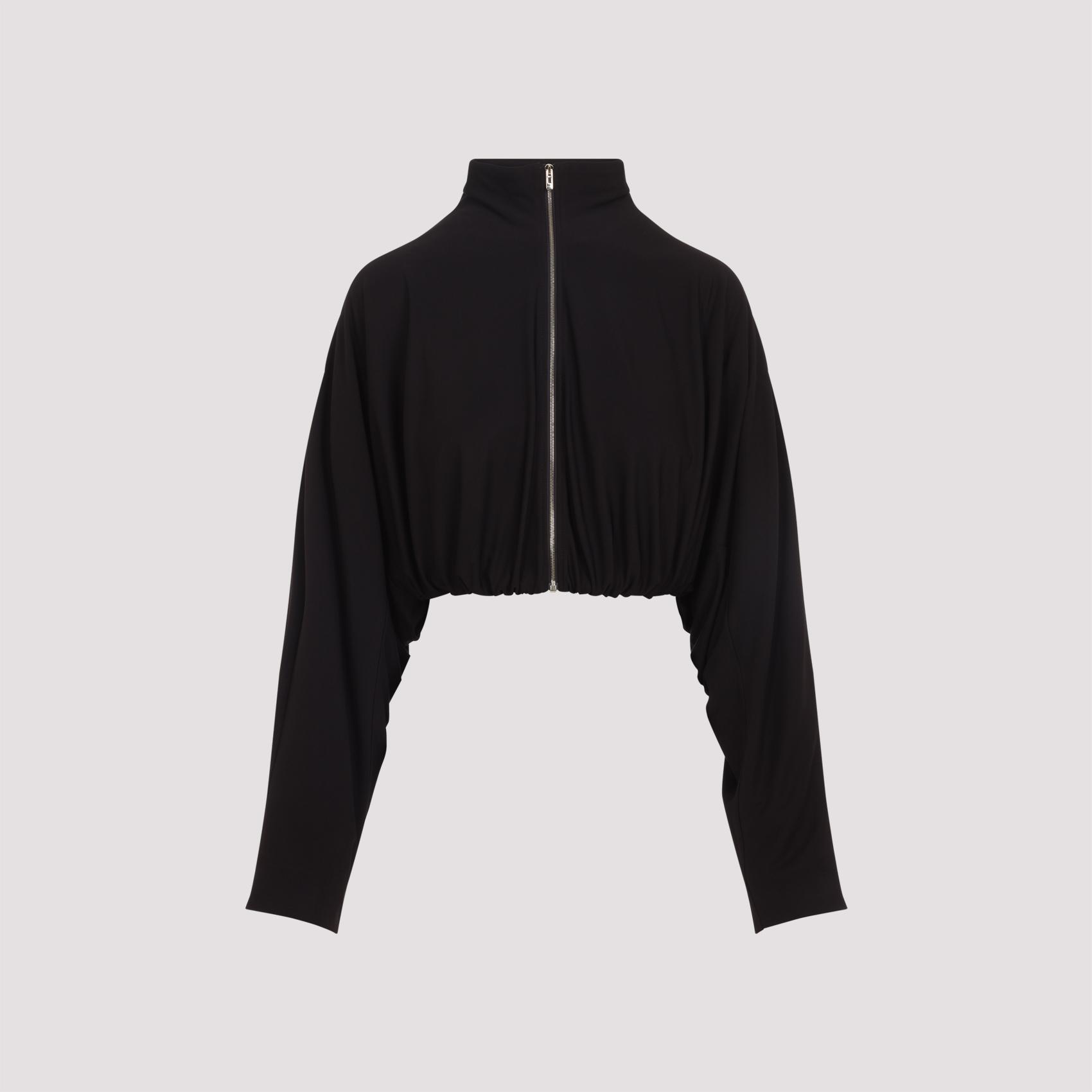 alaïa draped jacket brown viscose polyamide - women