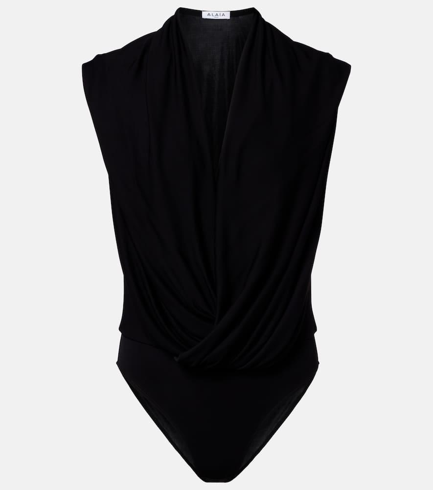 alaïa draped jersey bodysuit