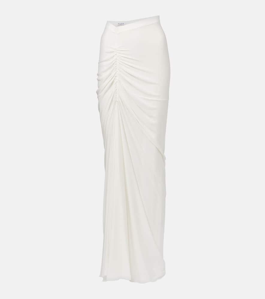 alaïa draped jersey maxi skirt