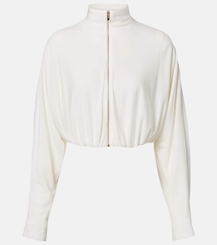 alaïa draped mockneck jersey jacket