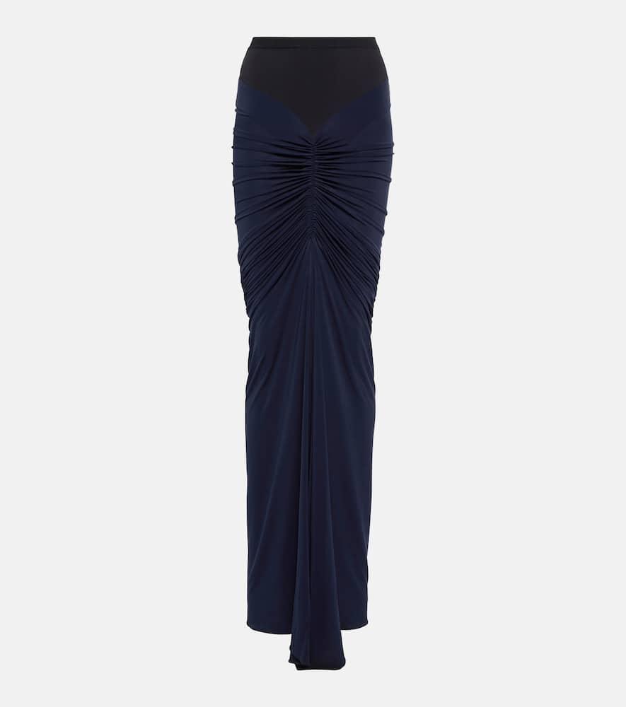 alaïa draped stretch jersey maxi skirt