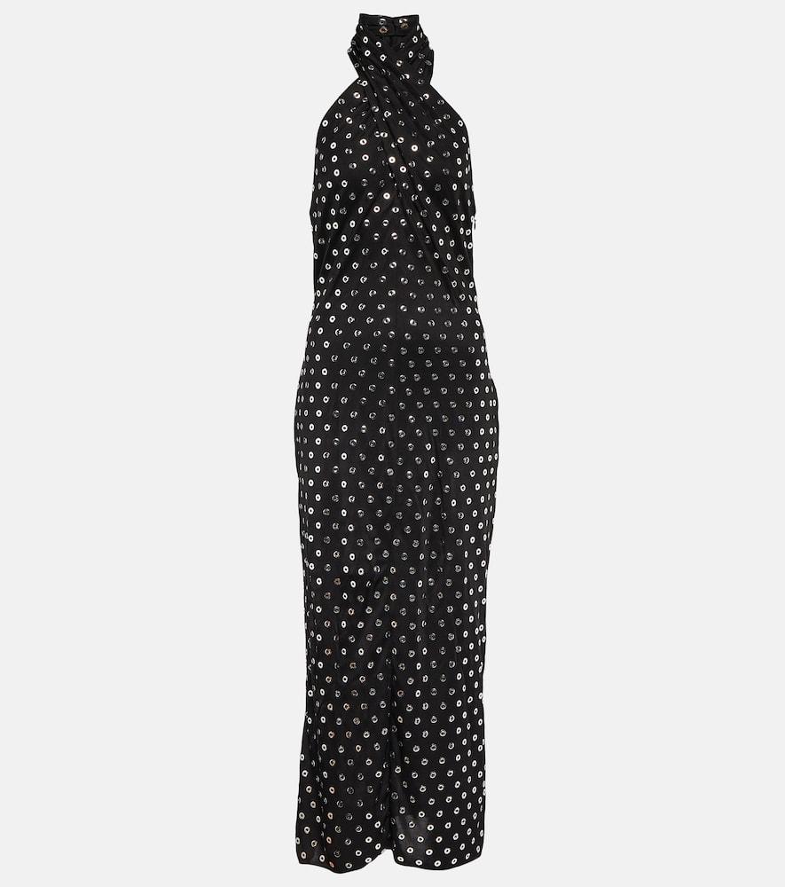 alaïa embellished halterneck midi dress
