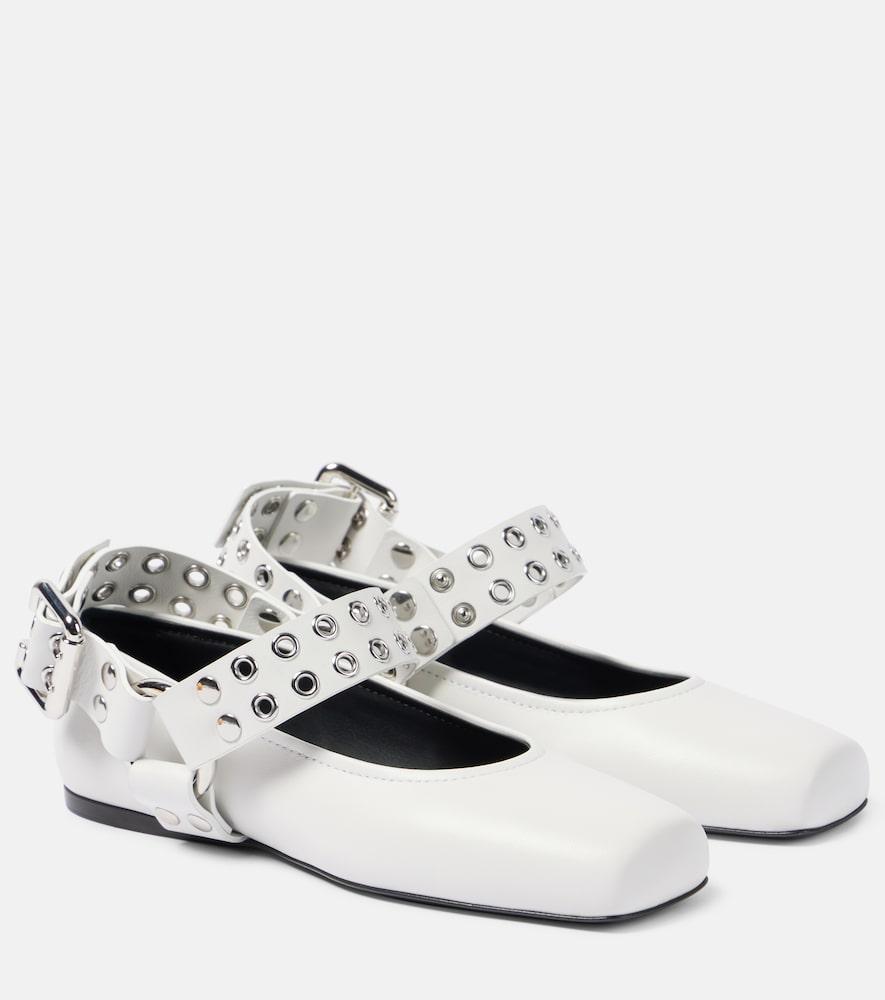alaïa embellished leather ballet flats