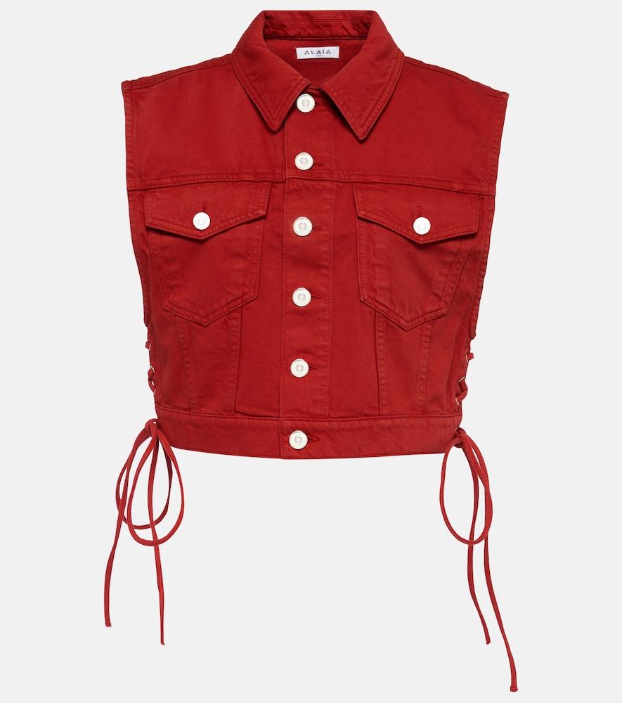 alaïa eyelet cotton vest