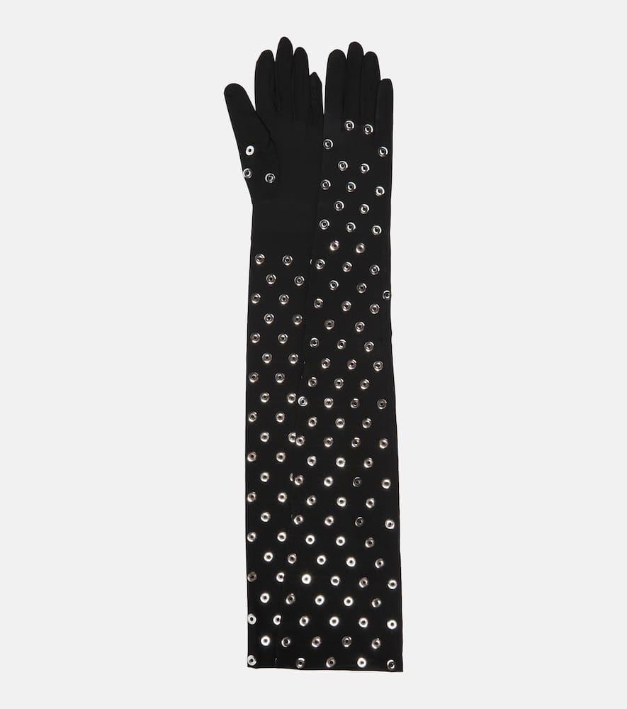 alaïa eyelet embellished jersey gloves