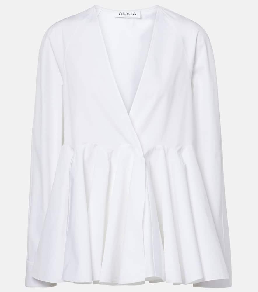 alaïa flare cotton blouse