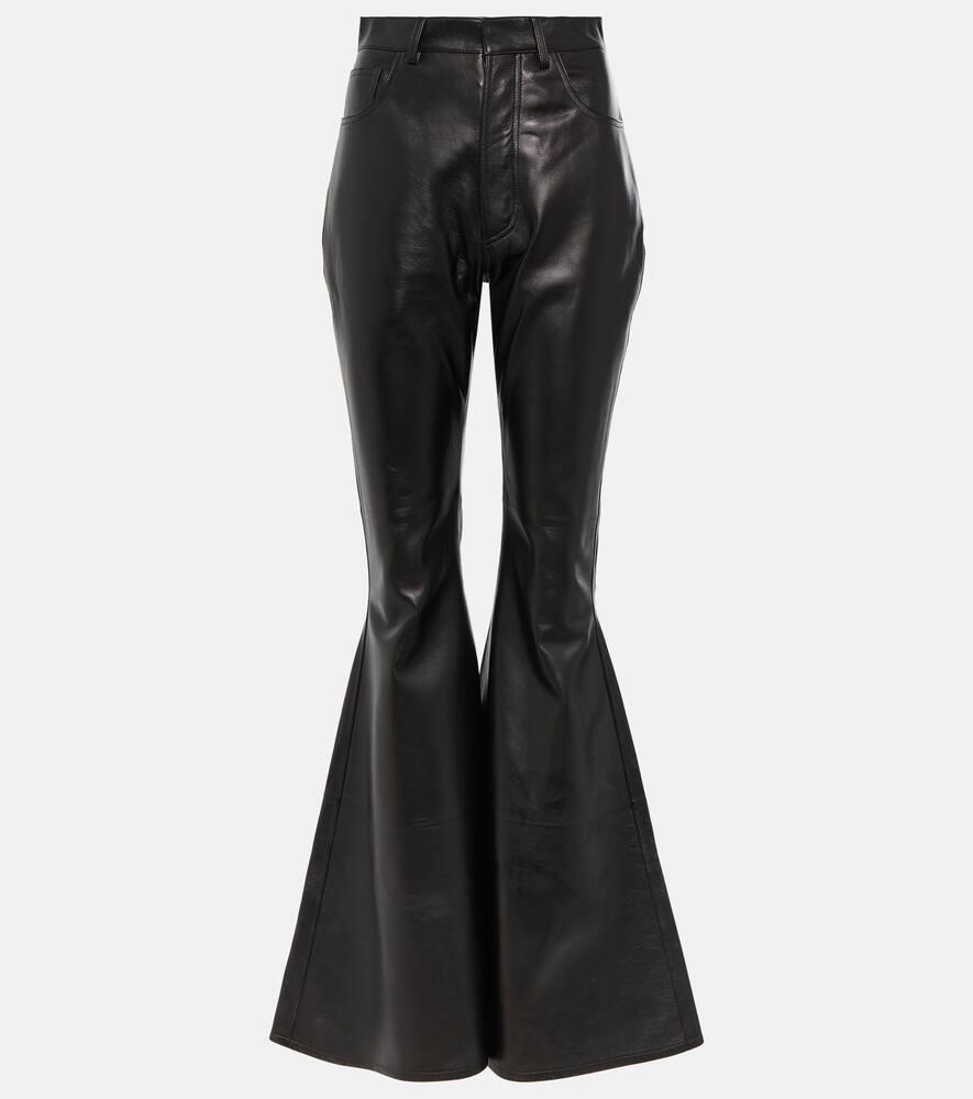 alaïa flared leather pants