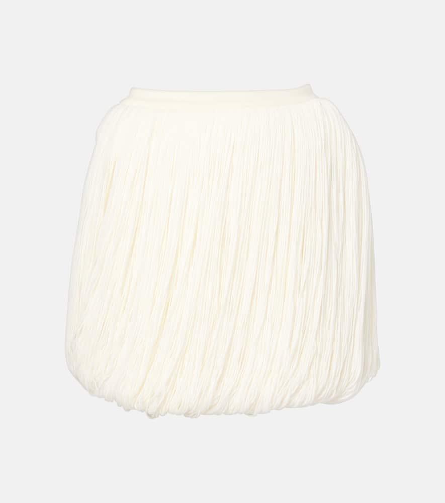 alaïa fringed wool miniskirt