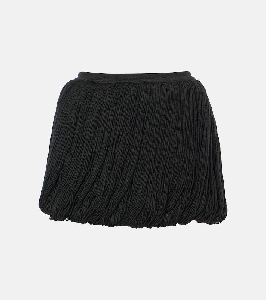 alaïa fringed wool miniskirt