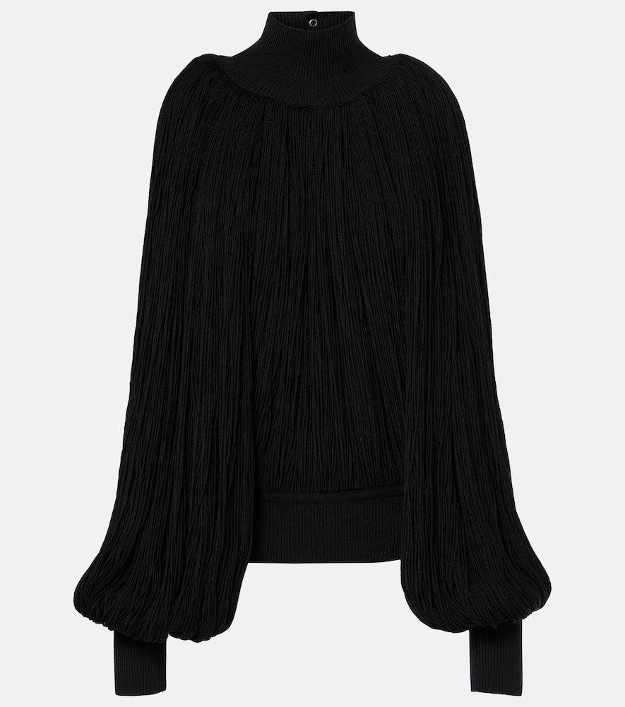 alaïa fringed wool sweater