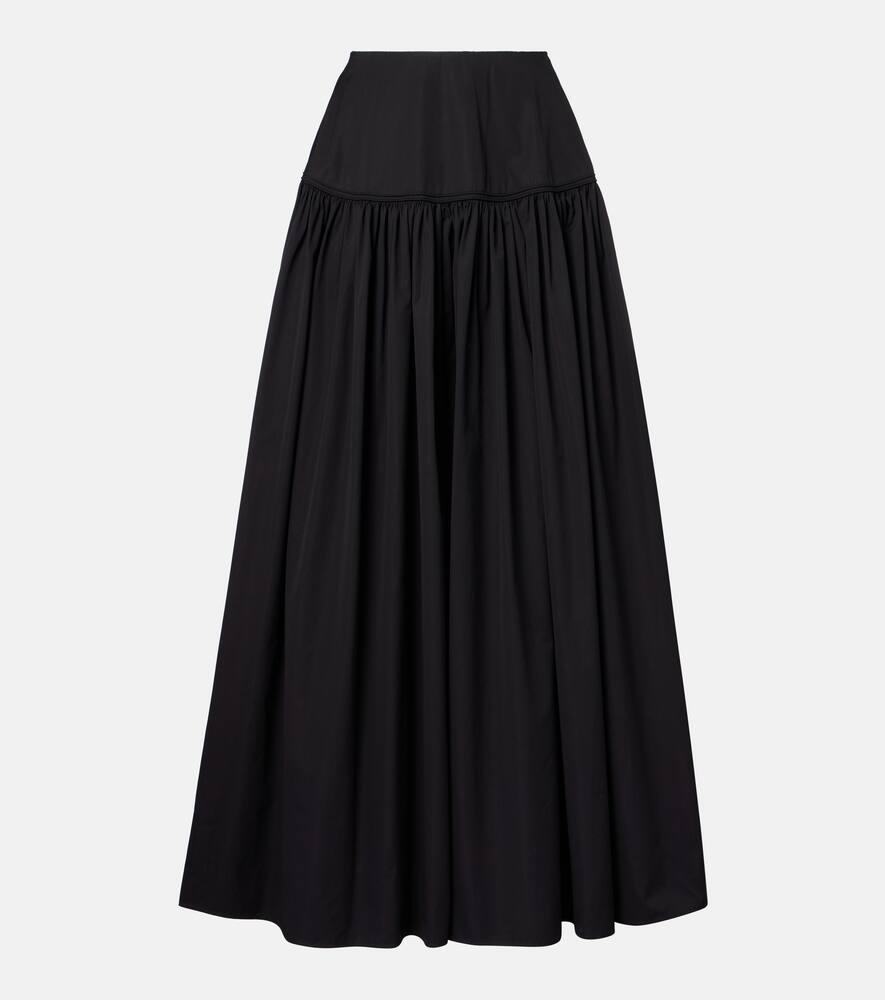 alaïa gathered cotton poplin maxi skirt