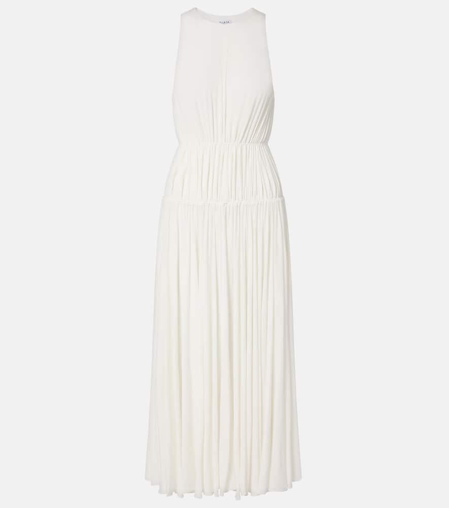 alaïa gathered jersey maxi dress