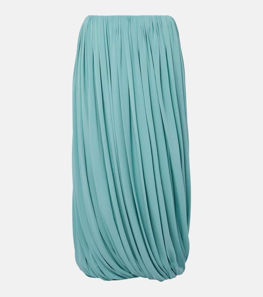alaïa gathered jersey midi skirt