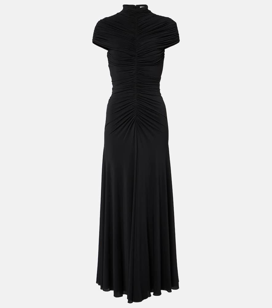 alaïa gathered maxi dress