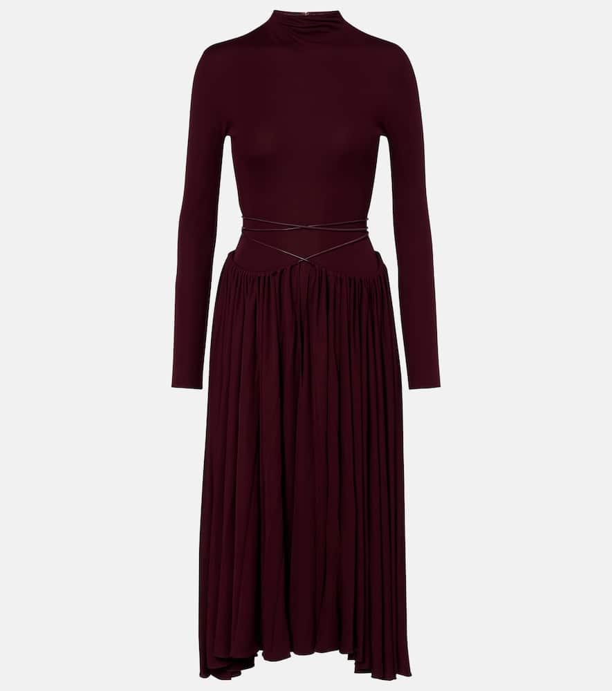 alaïa gathered midi dress