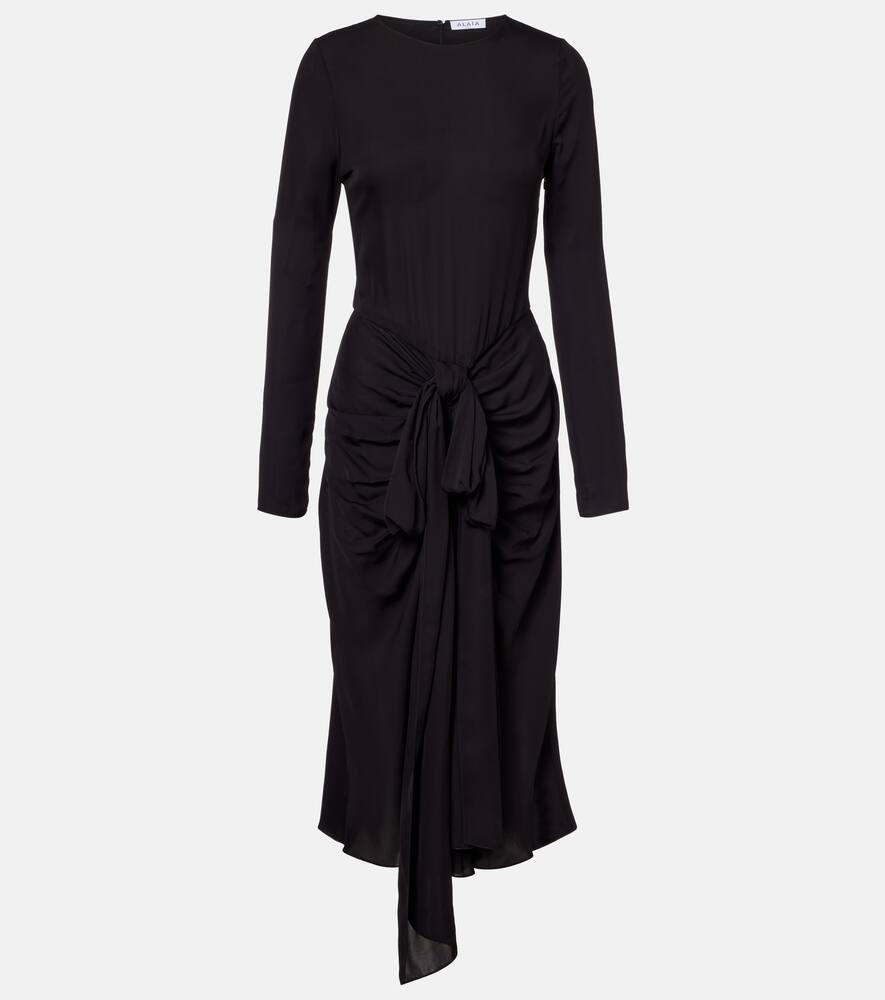 alaïa gathered midi dress