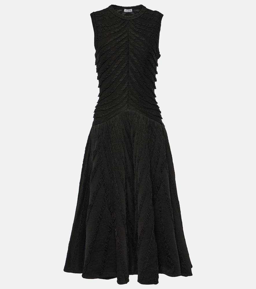 alaïa gathered midi dress