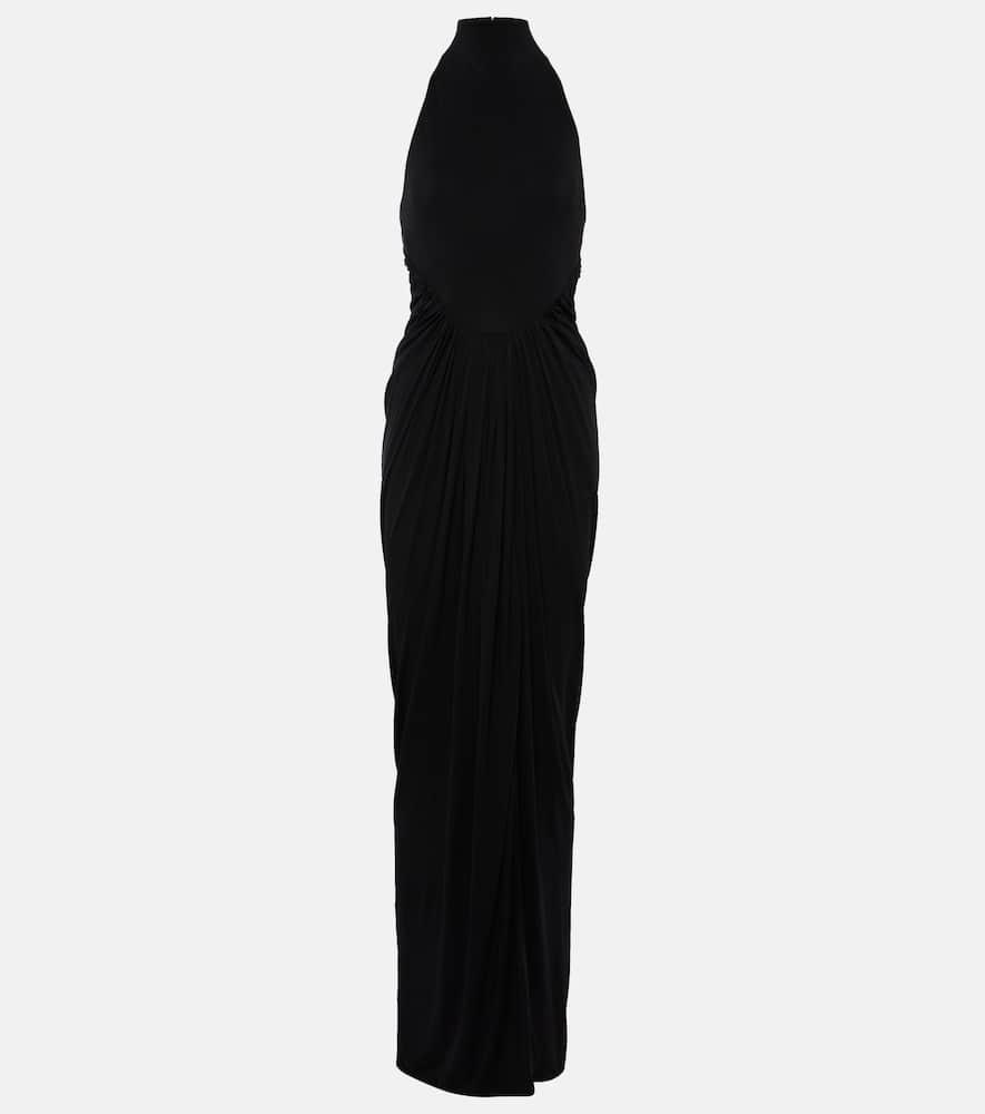 alaïa halterneck draped gown