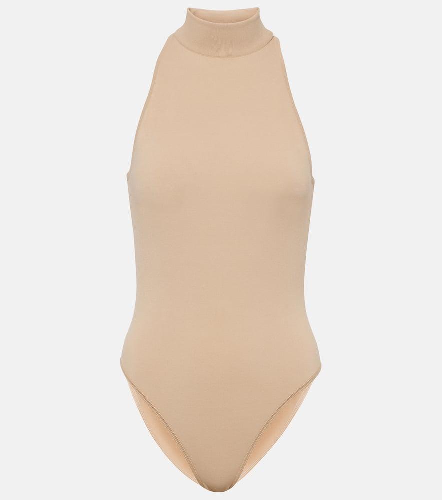 alaïa halterneck jersey bodysuit