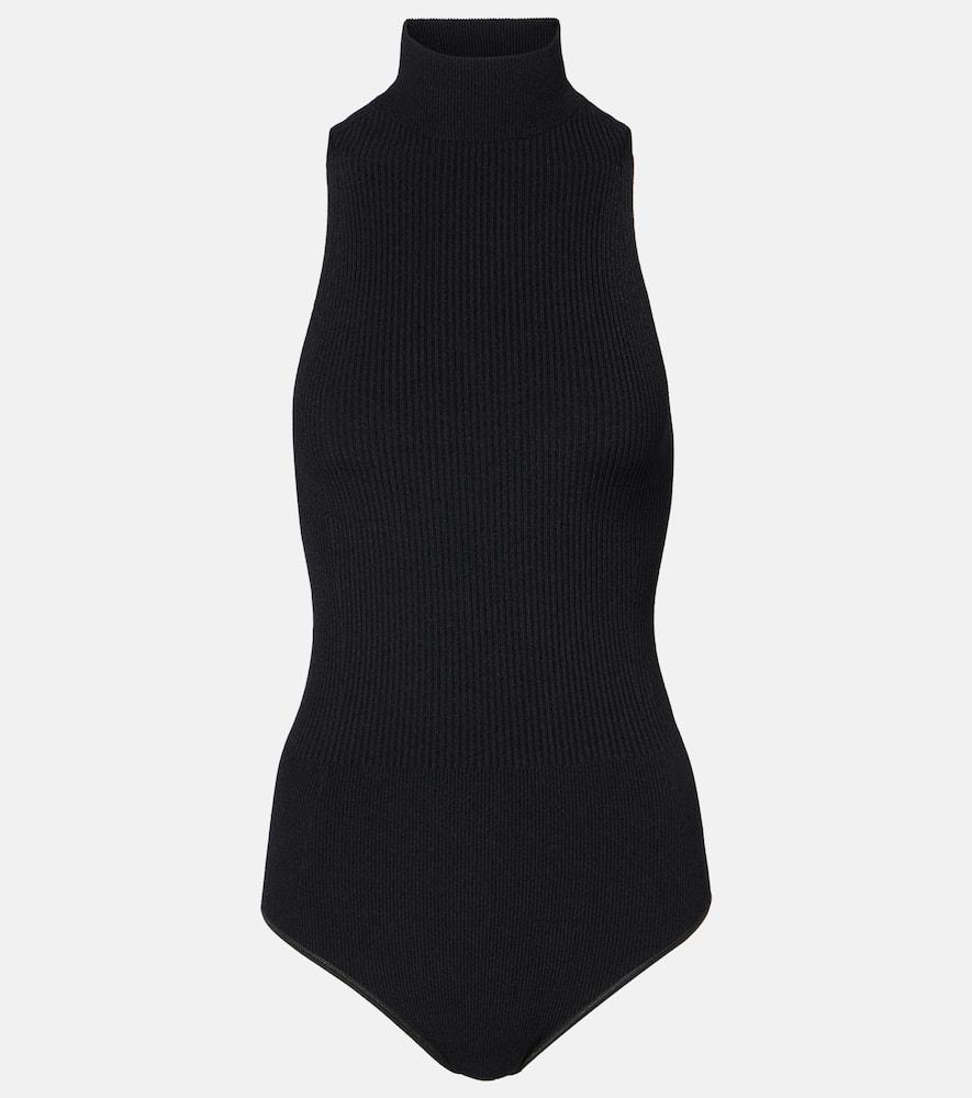 alaïa halterneck jersey bodysuit